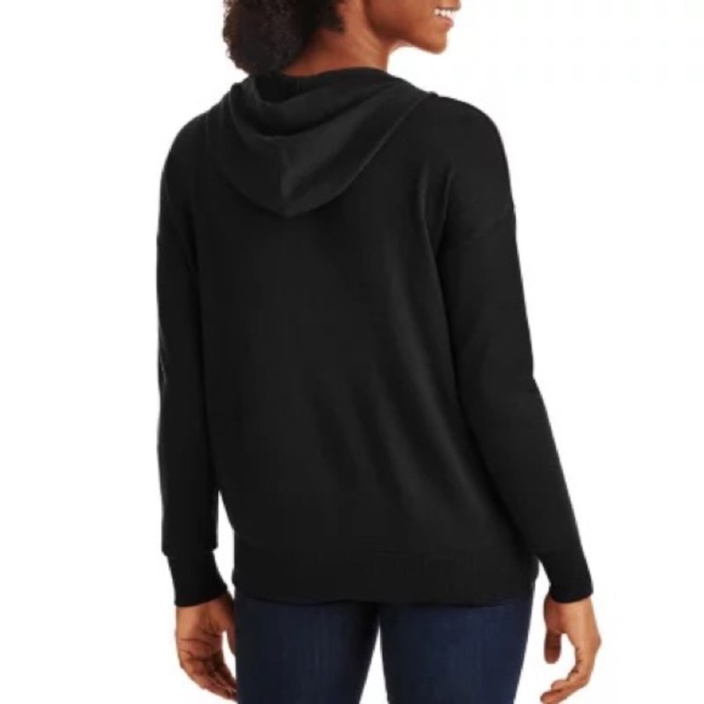 NWT New Member’s Mark Cashmere Blend Hoodie, color Black - Picture 3 of 6